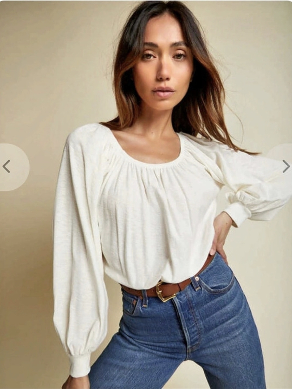 Nation LA Convertible Long Sleeve Top Convertible Off-Shoulder Top Size Small